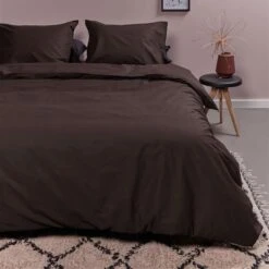 Ambiante Cotton Uni Dekbedovertrek - 140x200/220 - Bruin -Winkel Voor Premium Beddengoed 66092dfca89f4abbbc4bafd174fd04ea