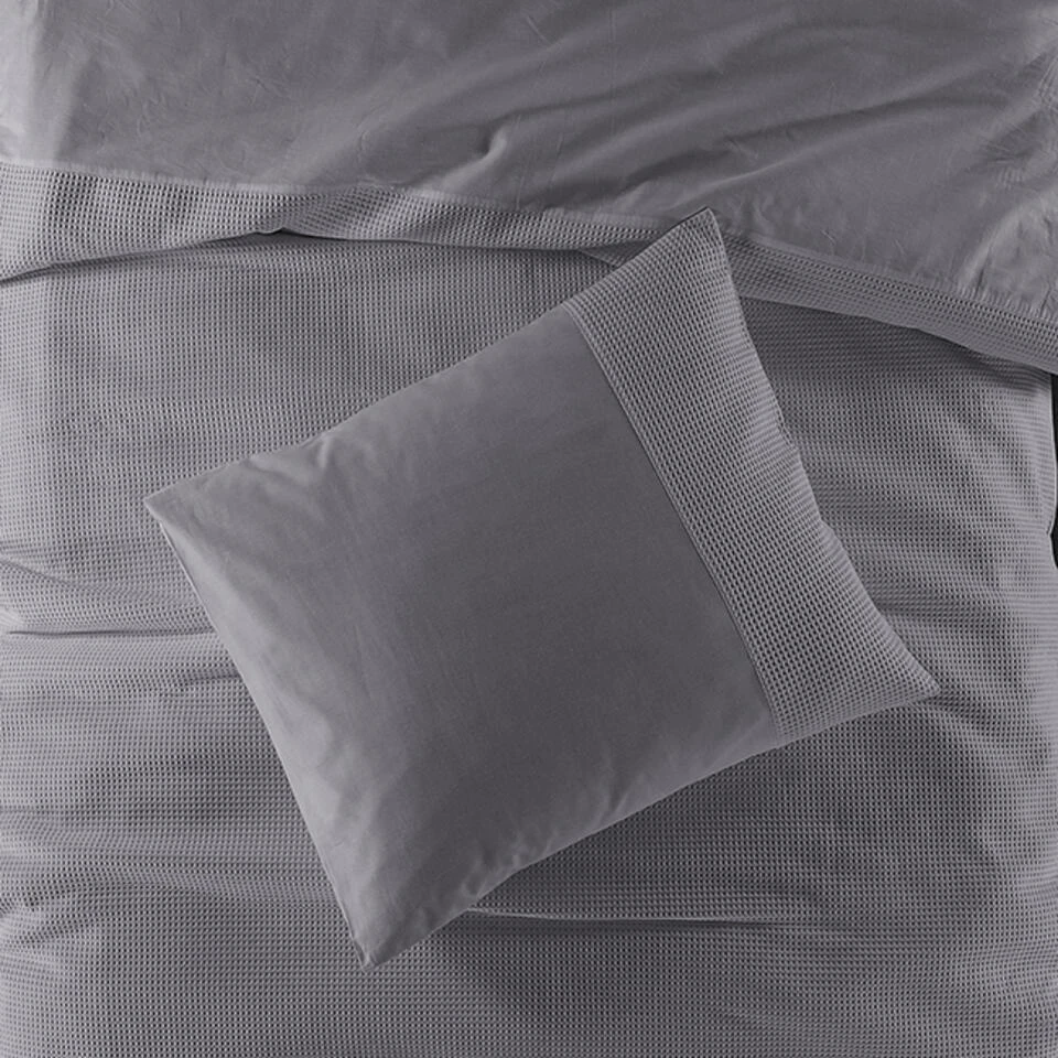 Zavelo DeLuxe Waffle Dekbedovertrek Antraciet-Lits-jumeaux (240 X 200/220 Cm) 5 Zavelo DeLuxe Waffle Dekbedovertrek Antraciet-Lits-jumeaux (240 X 200/220 Cm) - Afbeelding 3