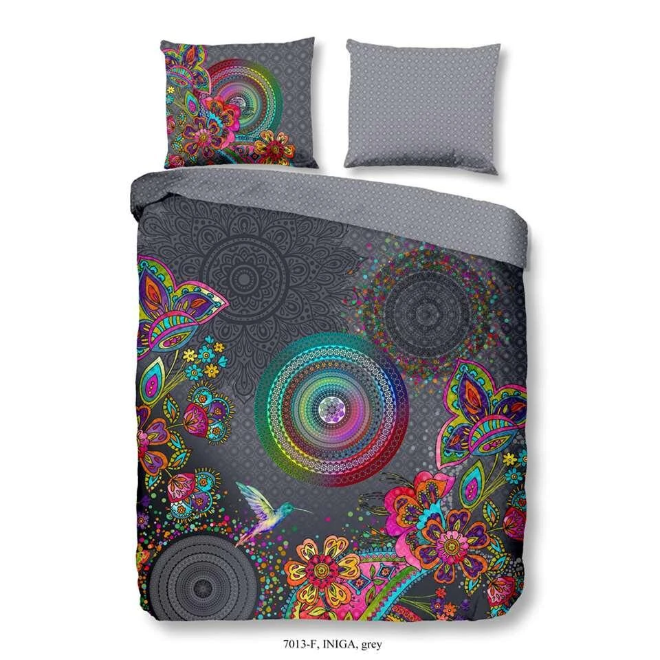 Hip Dekbedovertrek Flanel Iniga - Grijs - 200x200/220 Cm 3 Hip Dekbedovertrek Flanel Iniga - Grijs - 200x200/220 Cm