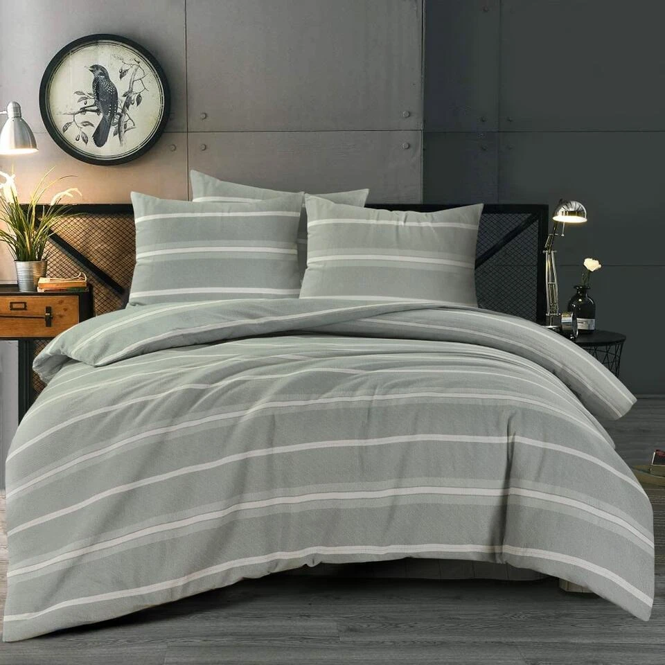 Day Dream Dekbedovertrek Seefeld Flanel - 200x200/220cm - Groen 4 Day Dream Dekbedovertrek Seefeld Flanel - 200x200/220cm - Groen - Afbeelding 2