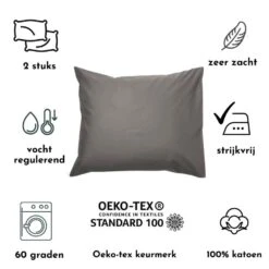 Zavelo Kussenslopen - Hotelkwaliteit - Set Van 2 Stuks - Antraciet - 60x70cm... -Winkel Voor Premium Beddengoed 8c7020f7250b4f7fa343b8bd546f1521