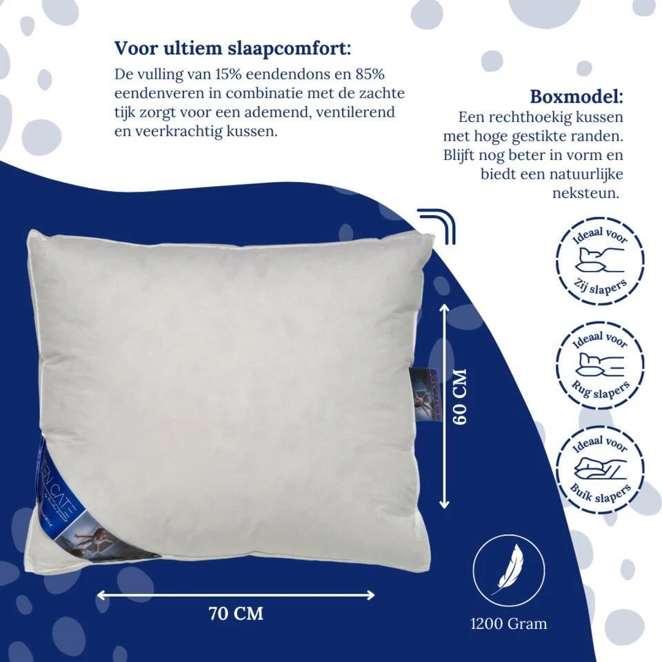 Ten Cate Boxkussen - Halfdons - 60x70 - 2 Stuks 6 Ten Cate Boxkussen - Halfdons - 60x70 - 2 Stuks - Afbeelding 4