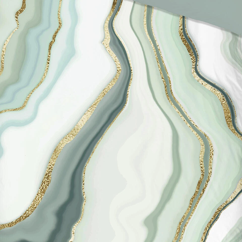 Good Morning Marble Glow Dekbedovertrek Jade-2-persoons (200 X 200/220 Cm) 5 Good Morning Marble Glow Dekbedovertrek Jade-2-persoons (200 X 200/220 Cm) - Afbeelding 3