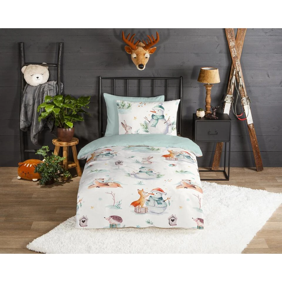 Good Morning IJspret Flanel Dekbedovertrek Multi 4 Good Morning IJspret Flanel Dekbedovertrek Multi - Afbeelding 2