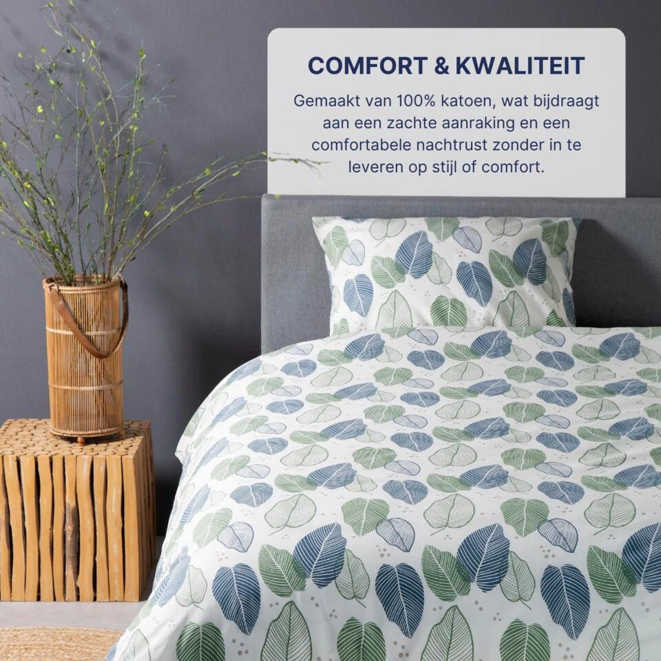 Ten Cate Katoenen Dekbedovertrek - 240x200/220 Cm - Graphic Leaves 12 Ten Cate Katoenen Dekbedovertrek - 240x200/220 Cm - Graphic Leaves - Afbeelding 10