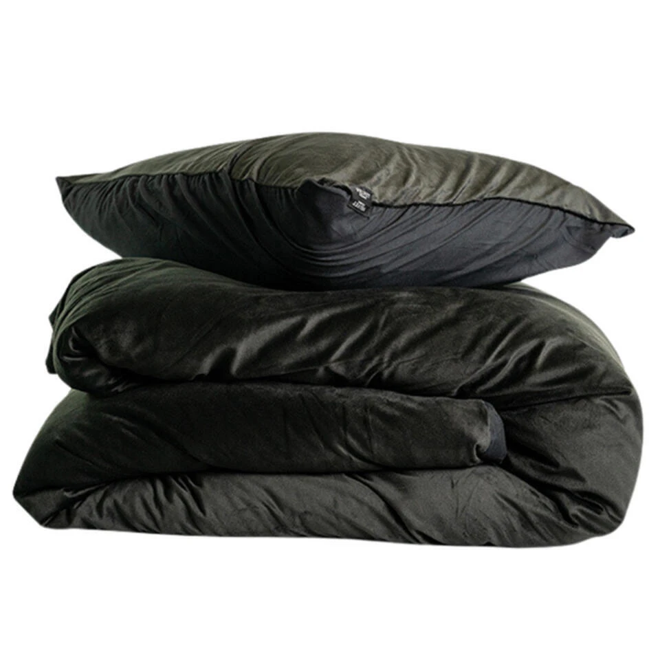 Zavelo Dekbedovertrek Velvet Comfort Zwart-1-persoons (140 X 200/220 Cm) 5 Zavelo Dekbedovertrek Velvet Comfort Zwart-1-persoons (140 X 200/220 Cm) - Afbeelding 3