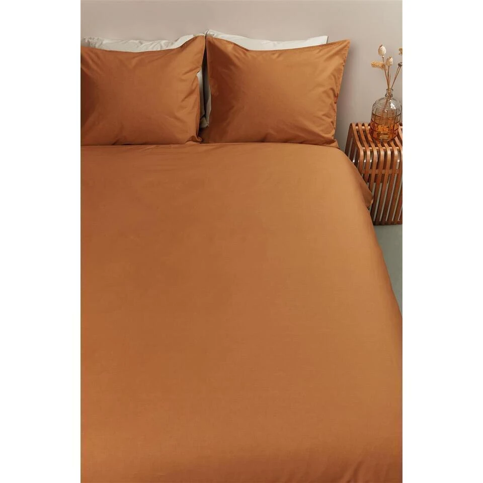 Ambiante Cotton Uni Dekbedovertrek - 240x200/220 - Oranje 4 Ambiante Cotton Uni Dekbedovertrek - 240x200/220 - Oranje - Afbeelding 2