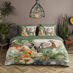 HIP Collectie Sagadar Dekbedovertrek Groen-1-persoons (140 X 200/220 Cm) -Winkel Voor Premium Beddengoed bb91455f8d2a45d9b3a597be0c4b6a55