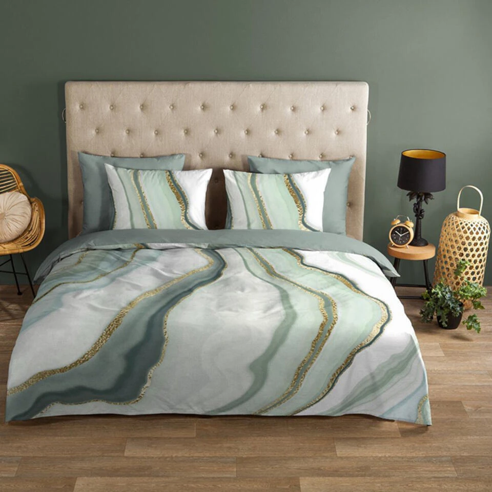 Good Morning Marble Glow Dekbedovertrek Jade-2-persoons (200 X 200/220 Cm) 8 Good Morning Marble Glow Dekbedovertrek Jade-2-persoons (200 X 200/220 Cm) - Afbeelding 6