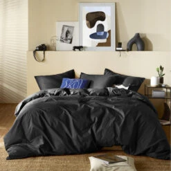 Moodit Dekbedovertrek Basil Black - Hotelmaat - 260 X 240 Cm - Katoen -Winkel Voor Premium Beddengoed cda703e252554e58ab6b313c76271235