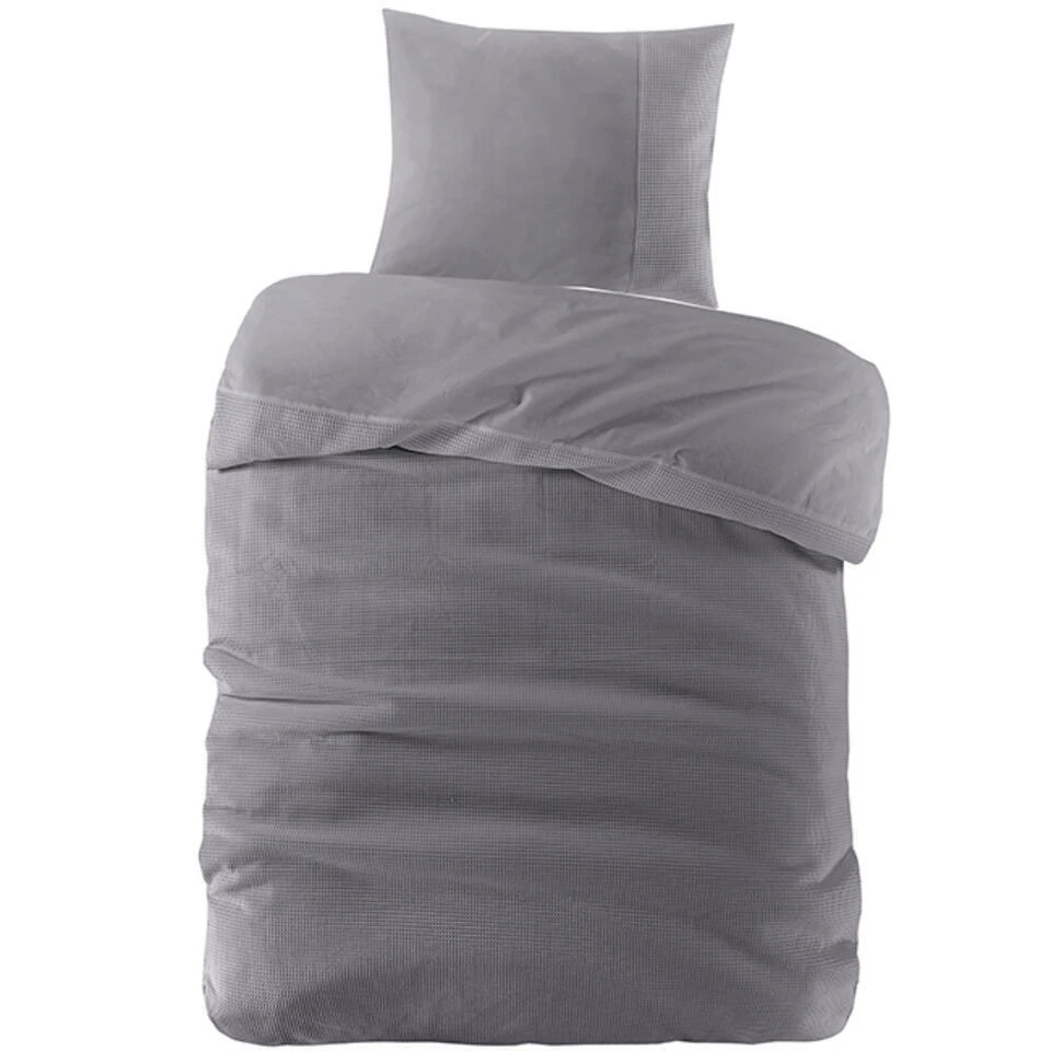 Zavelo DeLuxe Waffle Dekbedovertrek Antraciet-Lits-jumeaux (240 X 200/220 Cm) 8 Zavelo DeLuxe Waffle Dekbedovertrek Antraciet-Lits-jumeaux (240 X 200/220 Cm) - Afbeelding 6