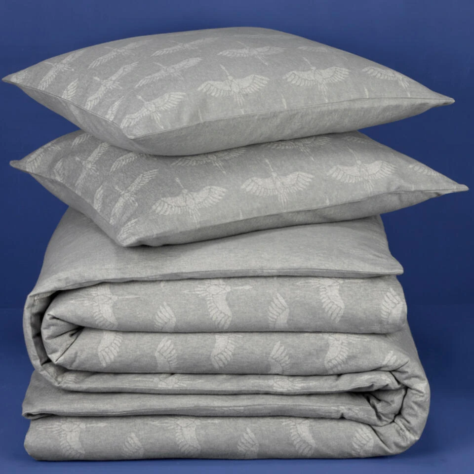 De Witte Lietaer Dekbedovertrek Flanel Crane - 260 X 240 Cm - Grijs 6 De Witte Lietaer Dekbedovertrek Flanel Crane - 260 X 240 Cm - Grijs - Afbeelding 4