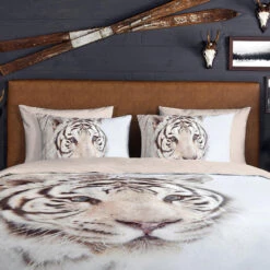 Good Morning Witte Tijger Flanel Debedovertrek Off-white-Lits-jumeaux (270 X... -Winkel Voor Premium Beddengoed e06472d6adbc4ae1990427e9243a0c5f