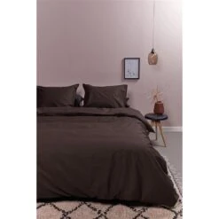 Ambiante Cotton Uni Dekbedovertrek - 140x200/220 - Bruin -Winkel Voor Premium Beddengoed ec0a9133e90e40ee80e4ac97c0f104a8
