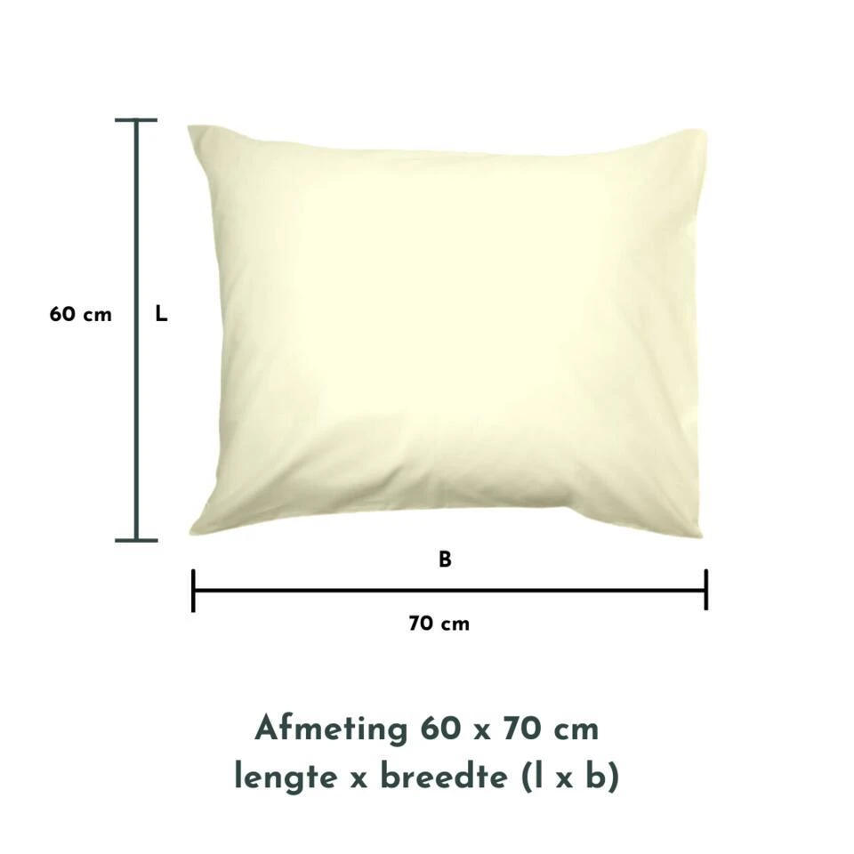 Zavelo Kussenslopen - Hotelkwaliteit - Set Van 2 Stuks - Ivoor - 60x70cm - 10... 5 Zavelo Kussenslopen - Hotelkwaliteit - Set Van 2 Stuks - Ivoor - 60x70cm - 10... - Afbeelding 3