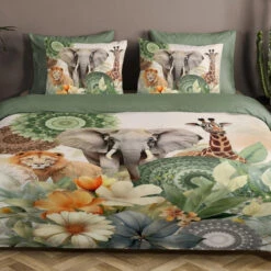 HIP Collectie Sagadar Dekbedovertrek Groen-1-persoons (140 X 200/220 Cm) -Winkel Voor Premium Beddengoed f7a71dfb63184188bed133a286a6349a